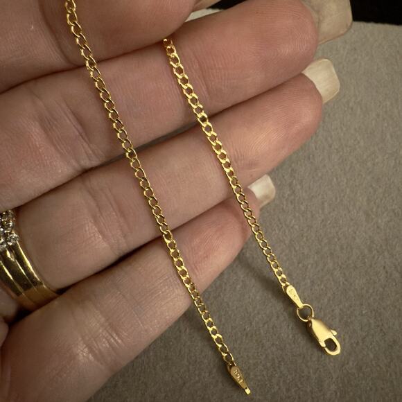 10k Solid Yellow Gold 7in Cuban Link 1.9mm Bracelet ~ NEW - Picture 5 of 8